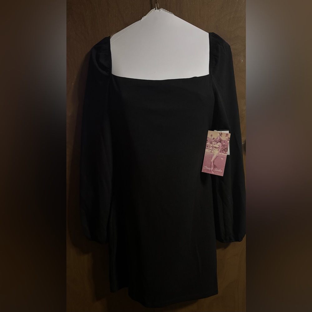 Emerald Sundae Black Long Sleeve Dress